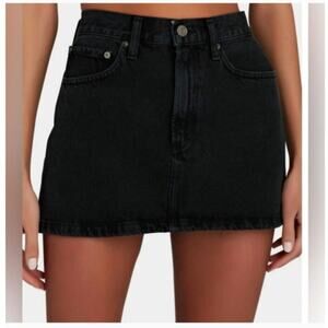 Agolde Ladies Black Button Fly Demin Skirt Size 23